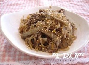 ごぼうと牛肉と糸こんの炒め煮♪♪-レシピのメイン写真