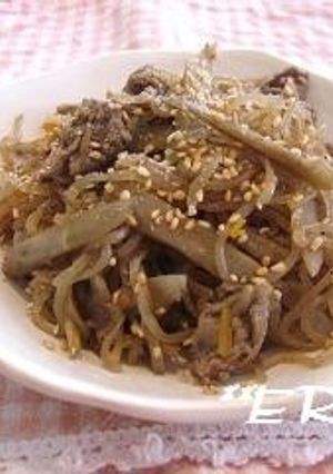 ごぼうと牛肉と糸こんの炒め煮♪♪-レシピのメイン写真