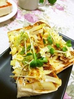ジャガ芋とキャベツのお好み焼き風トースト-レシピのメイン写真