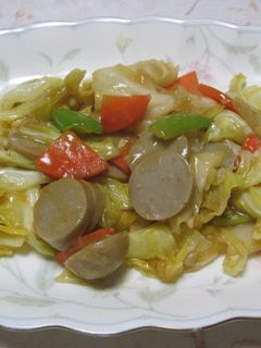 キャベツとソーセージのみそ炒め-レシピのメイン写真