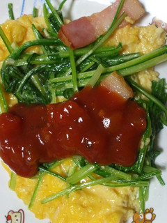 シャキシャキ水菜の卵焼きサルサソースで☆-レシピのメイン写真