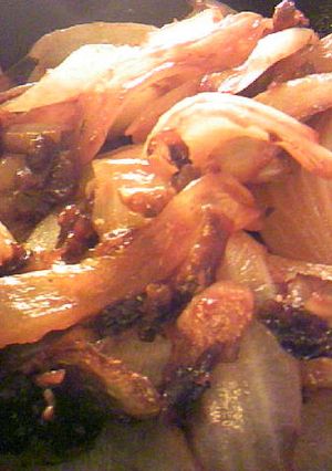 合挽肉と玉葱のケチャップソース大蒜炒め-レシピのメイン写真