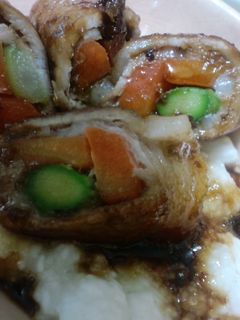 野菜の豚肉巻き☆照り焼きとろろソースで-レシピのメイン写真