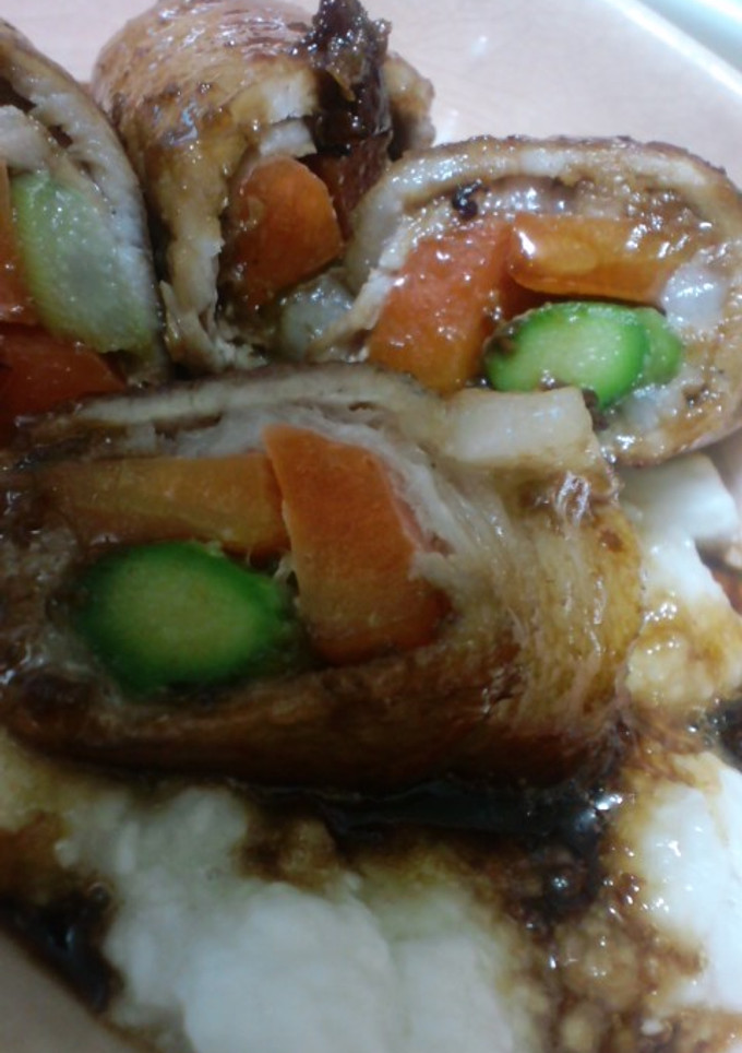 野菜の豚肉巻き☆照り焼きとろろソースで-レシピのメイン写真