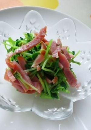 豆苗とベーコンのクレソル和え-レシピのメイン写真