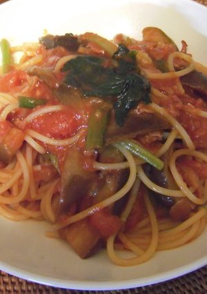 なすとほうれん草のトマトパスタ-レシピのメイン写真