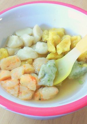 彩り豆腐すいとん！離乳食にも！　-レシピのメイン写真