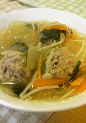 肉団子と野菜の春雨スープ-レシピのメイン写真