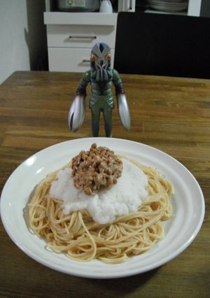 超簡単。おろし納豆のポン酢和風スパ-レシピのメイン写真
