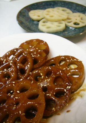 韓国 レンコンの二色煮その2 연근 볶음-レシピのメイン写真