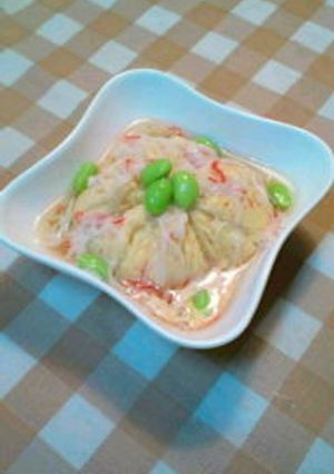 豆腐とカニカマで茶巾☆和風餡掛け-レシピのメイン写真