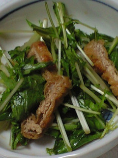 カリカリ油揚げと水菜のサラダ-レシピのメイン写真