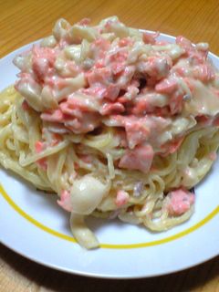サーモンときのこのクリームパスタ-レシピのメイン写真