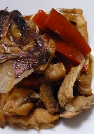 鯛のアラ炊き-レシピのメイン写真