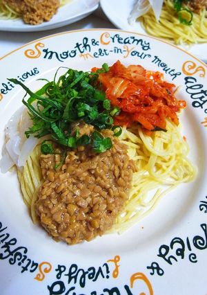 キムチ納豆イカパスタ-レシピのメイン写真
