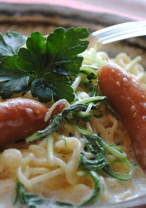 インスタントラーメンで　クリームパスタ風-レシピのメイン写真