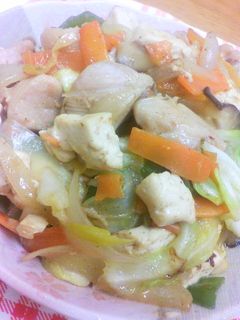 ヘルシー♪鶏肉と豆腐の野菜炒め♪-レシピのメイン写真