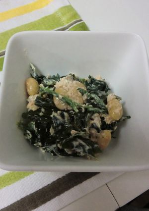 ほうれん草とわかめと大豆と鮭のサラダ-レシピのメイン写真