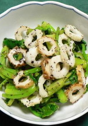 かき菜とちくわのゆかり和え-レシピのメイン写真