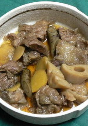 牛すじ肉とゴボウ、レンコンの甘辛煮-レシピのメイン写真