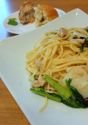 かぶのツナマヨガーリック醤油パスタ♪-レシピのメイン写真