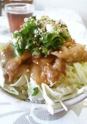 甘タレ豚バラのネギ塩ダレ丼！-レシピのメイン写真