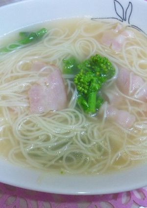 菜の花で♪春色にゅうめん-レシピのメイン写真