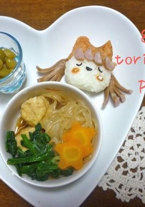 かわいい♪猫帽子の女の子と肉じゃがランチ-レシピのメイン写真