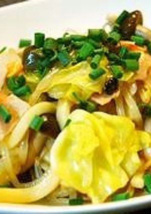 電子レンジで野菜たっぷり♪蒸しうどん☆-レシピのメイン写真