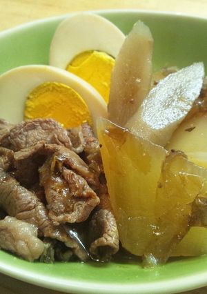 根菜、牛肉、味付け卵の煮付け～土佐風-レシピのメイン写真