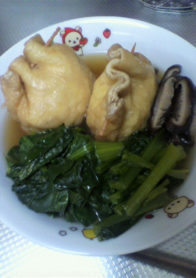 小松菜と薄揚げきんちゃくの煮物-レシピのメイン写真
