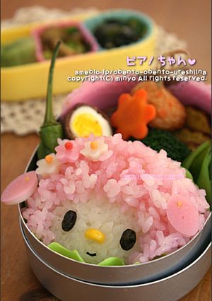 ふわふわピアノちゃん弁当：キャラ弁-レシピのメイン写真