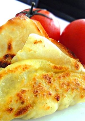 簡単★とろ～りチーズ豆腐のワンタン焼き-レシピのメイン写真
