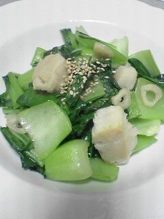 ホタテとチンゲン菜の塩炒め-レシピのメイン写真