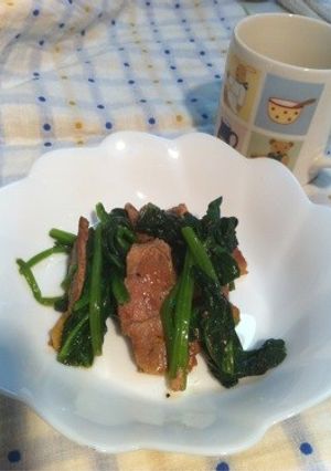 5分で出来る！豚肉とホウレンソウの炒め物-レシピのメイン写真