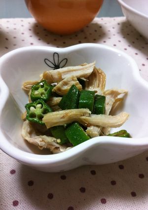 ♡鶏とオクラのわさび醤油和え♡-レシピのメイン写真
