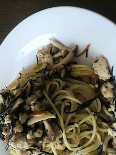 ひじき煮物で☆絶品!簡単!和風パスタ♪-レシピのメイン写真