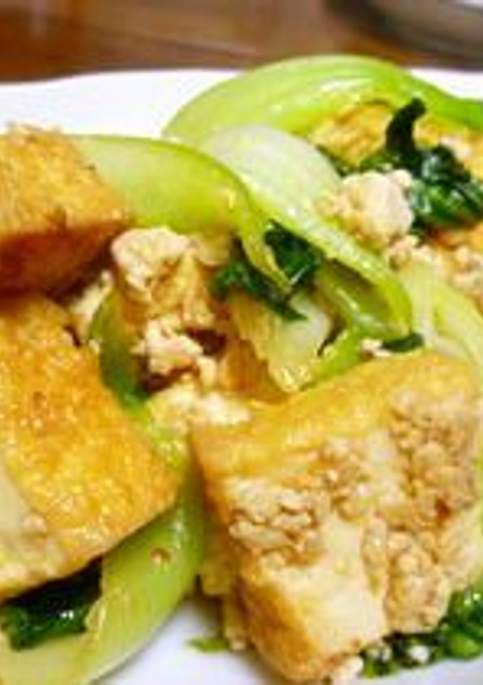 青梗菜と厚揚げのピリ辛炒め-レシピのメイン写真