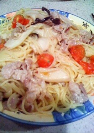 ミニトマトのマヨガーリックパスタ-レシピのメイン写真