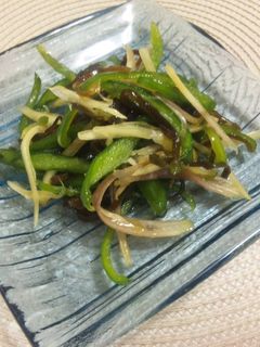 *ピーマンと茗荷の塩昆布和え*-レシピのメイン写真
