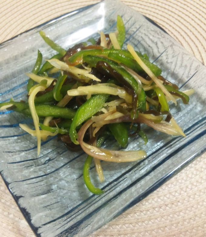 *ピーマンと茗荷の塩昆布和え*-レシピのメイン写真