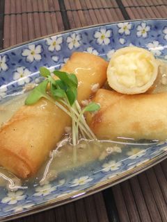 春巻の皮で、揚げ出し豆腐風。-レシピのメイン写真