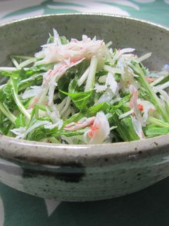 ☆水菜とカニカマのシャキシャキな酢の物☆-レシピのメイン写真