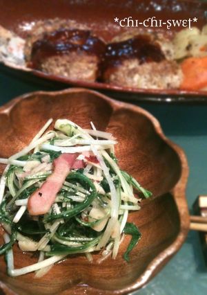 *水菜だけのペペロンチーノ*-レシピのメイン写真