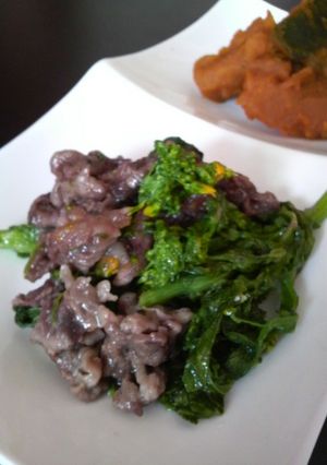 簡単＆時短！菜の花と牛肉の炒め-レシピのメイン写真