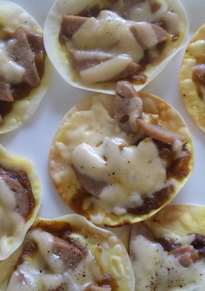 簡単餃子の皮ピザ カレー味-レシピのメイン写真