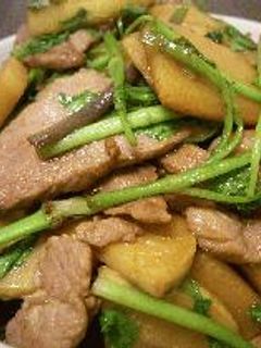 筍と芹、豚肉のガーリック醤油炒め-レシピのメイン写真