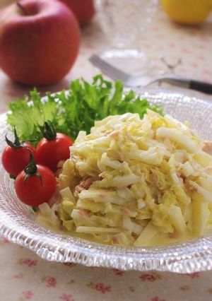 子供も大好き♡白菜とりんごのツナサラダ-レシピのメイン写真