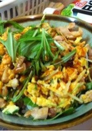 水菜たっぷり1日分の親子丼♪-レシピのメイン写真