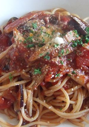 エリンギとなすの本格トマトソースパスタ-レシピのメイン写真